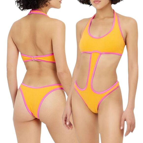 Frankies Bikinis Terry Monokini One Piece Medium - Picture 1 of 5